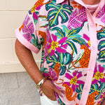 Wildly in Bloom Button Down Top - The Pink Pineapple 850