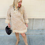 Willow Grace Embroidered Notch Neck Dress - The Pink Pineapple 850