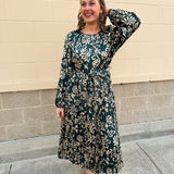 Winter Soirée Pleated Midi Dress - The Pink Pineapple 850