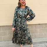 Winter Soirée Pleated Midi Dress - The Pink Pineapple 850