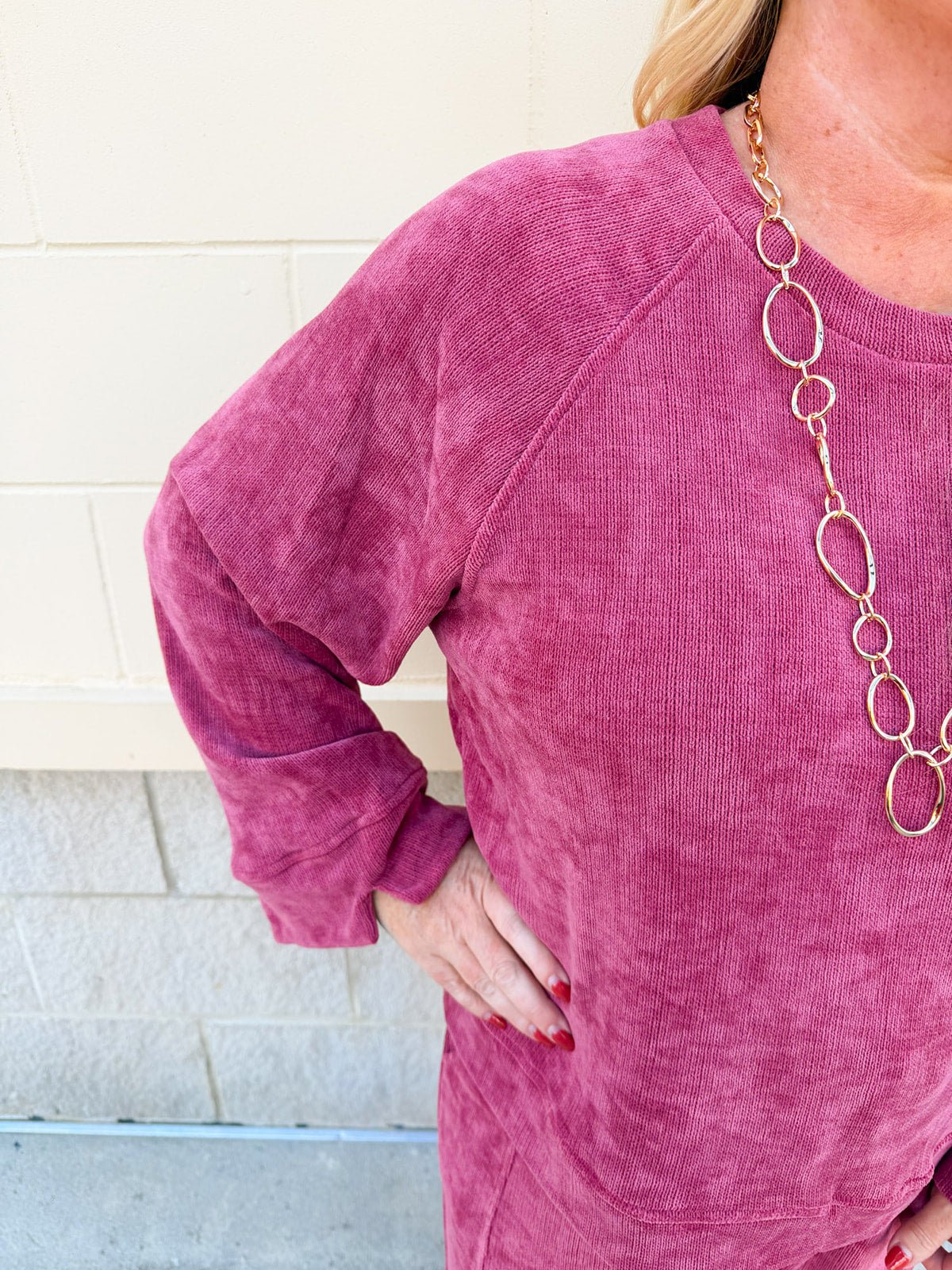 Winter Stroll Luxe Knit Set in Ruby Red - The Pink Pineapple 850