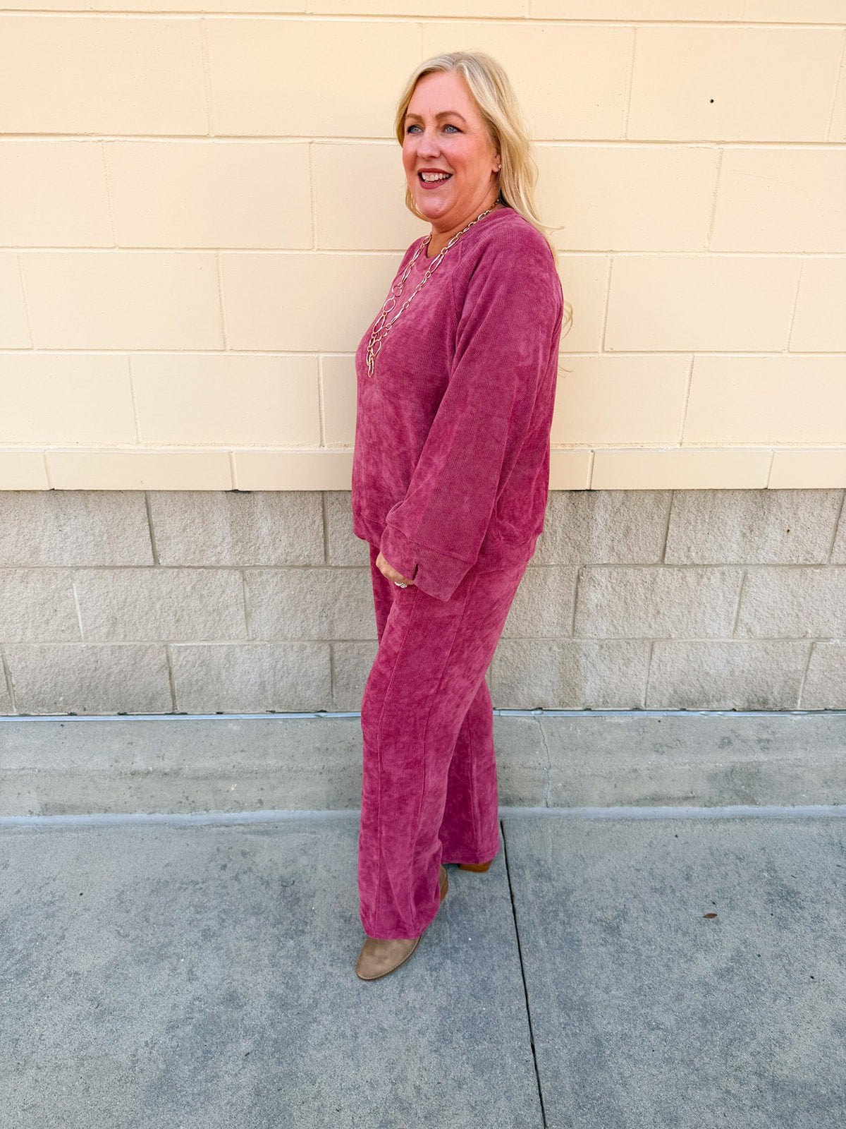 Winter Stroll Luxe Knit Set in Ruby Red - The Pink Pineapple 850