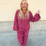 Winter Stroll Luxe Knit Set in Ruby Red - The Pink Pineapple 850
