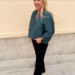 Winter Whimsy Eyelet Trim Top in Blue - The Pink Pineapple 850