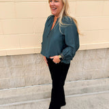 Winter Whimsy Eyelet Trim Top in Blue - The Pink Pineapple 850