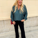 Winter Whimsy Eyelet Trim Top in Blue - The Pink Pineapple 850