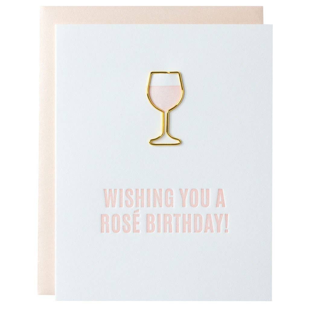 Wishing you a rosé birthday Card - The Pink Pineapple 850
