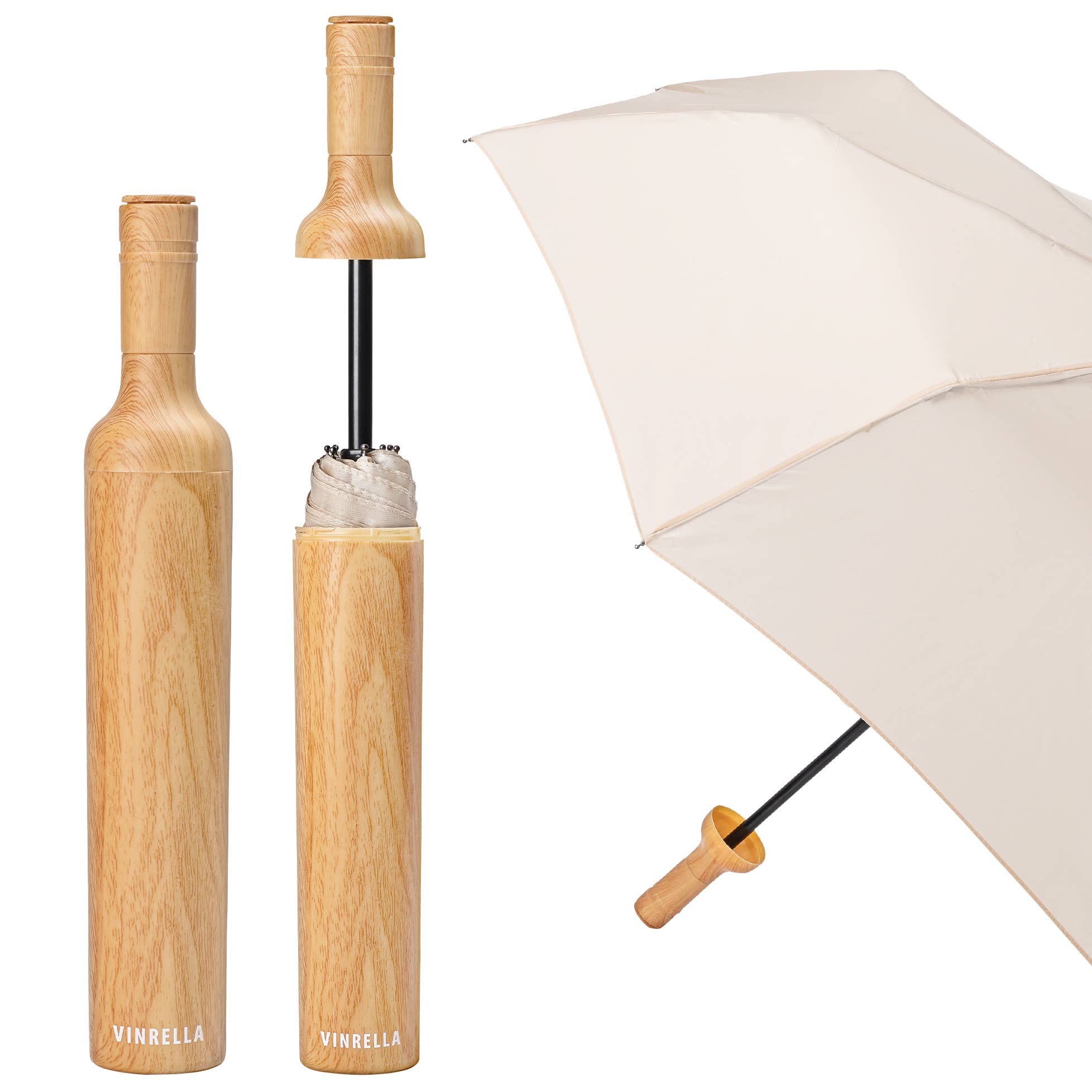 Wooden Bottle Umbrella - The Pink Pineapple 850