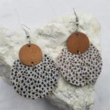 Wood+Leather Black Deco Round Earring - The Pink Pineapple 850