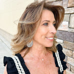 Wood+Leather Black Deco Round Earring - The Pink Pineapple 850