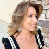 Wood+Leather Black Deco Round Earring - The Pink Pineapple 850