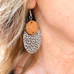 Wood+Leather Black Deco Round Earring - The Pink Pineapple 850