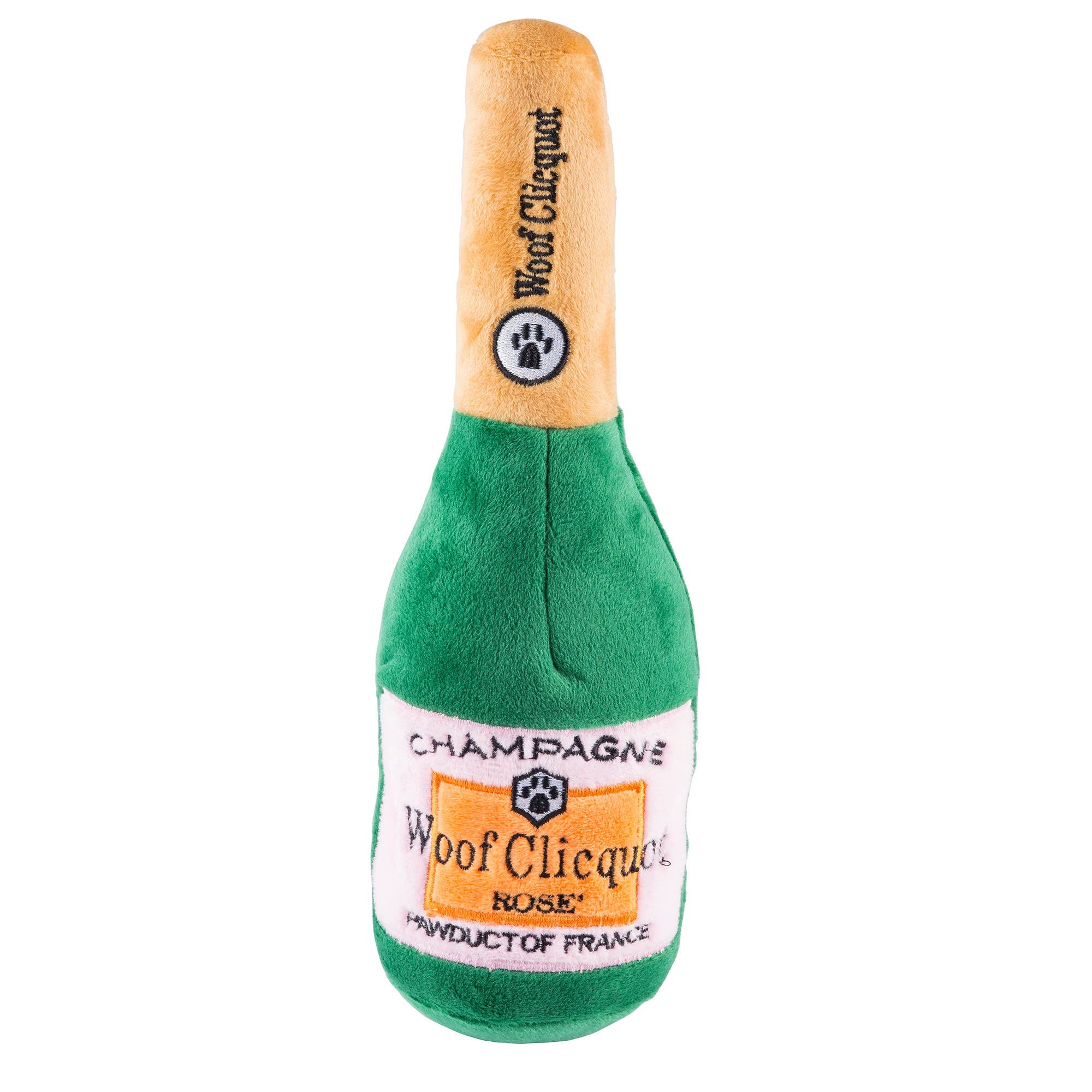 Woof Clicquot Rose' Champagne Bottle Squeaker Dog Toy - The Pink Pineapple 850
