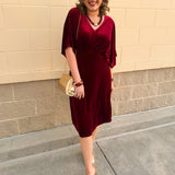 Yuletide Elegance Velvet Midi Dress - The Pink Pineapple 850