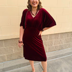 Yuletide Elegance Velvet Midi Dress - The Pink Pineapple 850