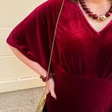 Yuletide Elegance Velvet Midi Dress - The Pink Pineapple 850