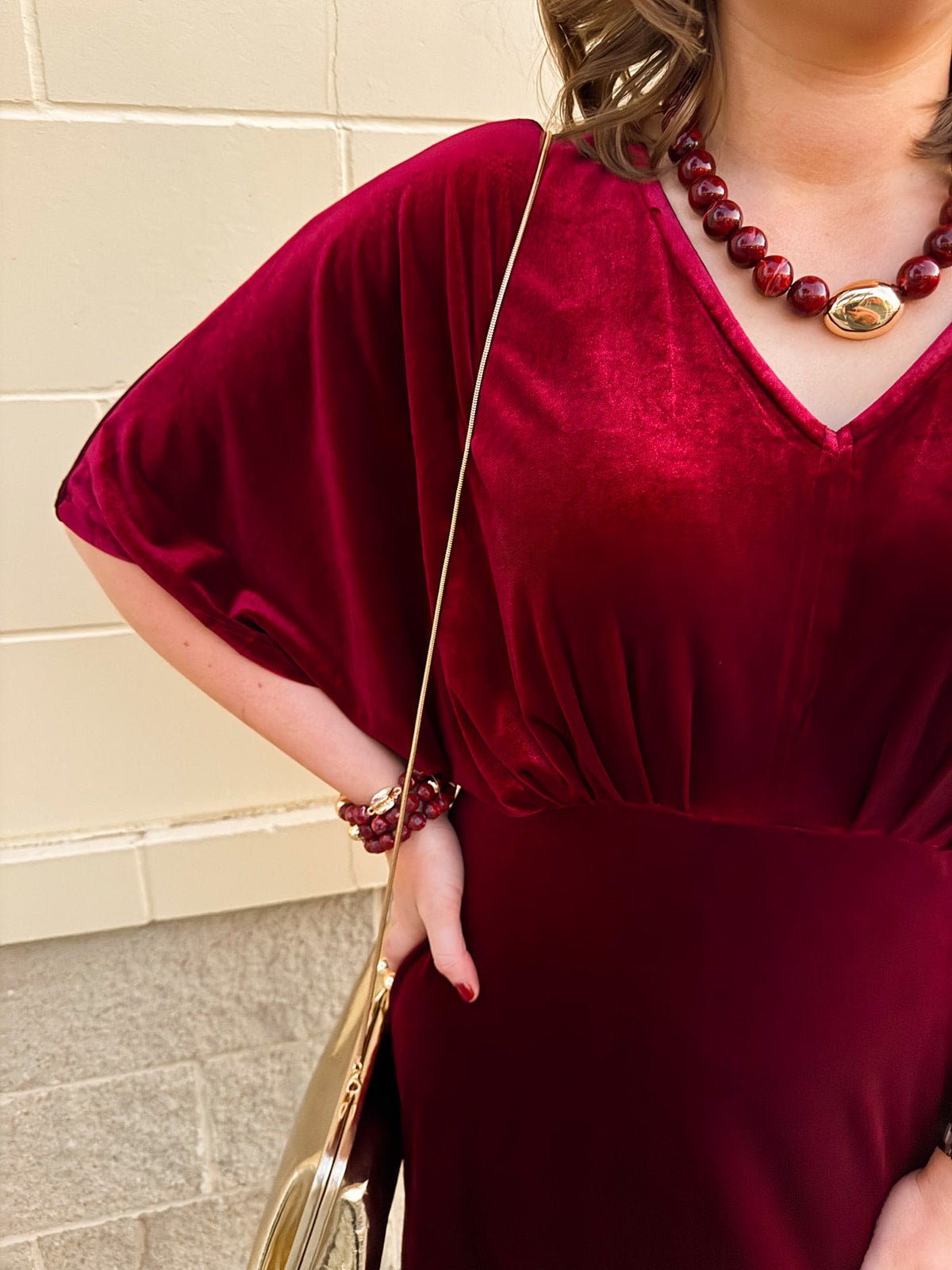 Yuletide Elegance Velvet Midi Dress - The Pink Pineapple 850