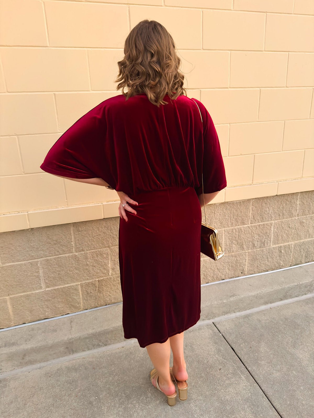 Yuletide Elegance Velvet Midi Dress - The Pink Pineapple 850