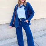 [Z Supply] All Day Knit Denim Jacket in Indigo - The Pink Pineapple 850
