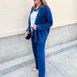 [Z Supply] All Day Knit Denim Jacket in Indigo - The Pink Pineapple 850