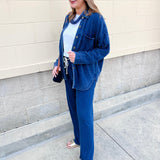 [Z Supply] All Day Knit Denim Jacket in Indigo - The Pink Pineapple 850