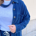 [Z Supply] All Day Knit Denim Jacket in Indigo - The Pink Pineapple 850