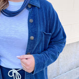 [Z Supply] All Day Knit Denim Jacket in Indigo - The Pink Pineapple 850
