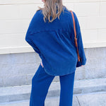[Z Supply] All Day Knit Denim Jacket in Indigo - The Pink Pineapple 850