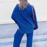 [Z Supply] All Day Knit Denim Jacket in Indigo - The Pink Pineapple 850