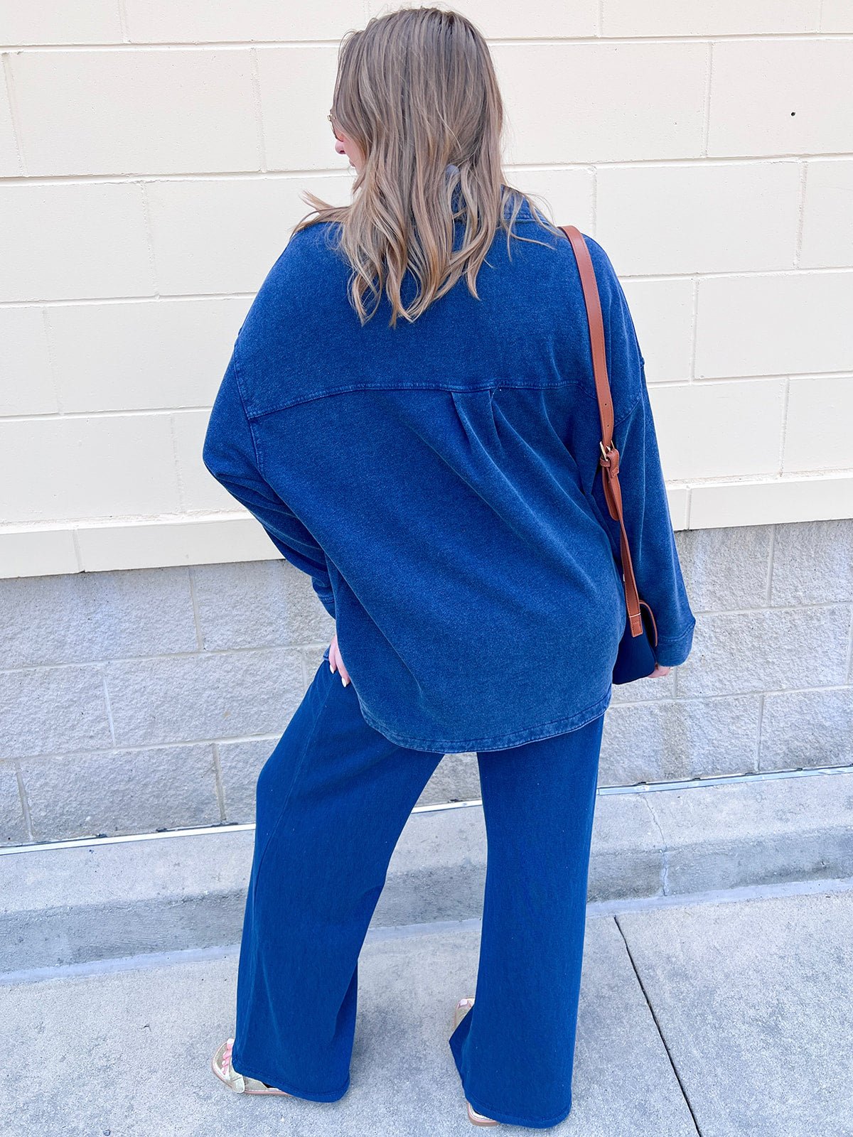 [Z Supply] All Day Knit Denim Jacket in Indigo - The Pink Pineapple 850