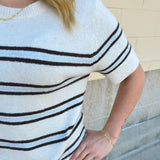 [Z Supply] Gatewood Stripe Sweater Tee in Light Oatmeal Heather - The Pink Pineapple 850