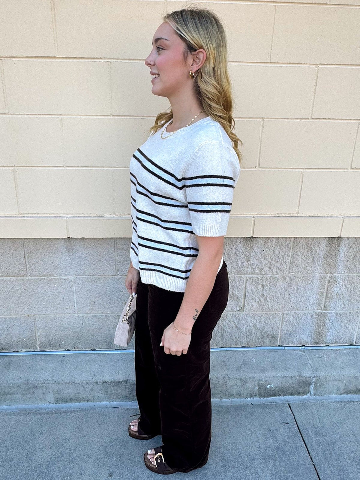 [Z Supply] Gatewood Stripe Sweater Tee in Light Oatmeal Heather - The Pink Pineapple 850