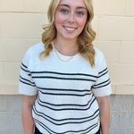 [Z Supply] Gatewood Stripe Sweater Tee in Light Oatmeal Heather - The Pink Pineapple 850