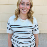 [Z Supply] Gatewood Stripe Sweater Tee in Light Oatmeal Heather - The Pink Pineapple 850