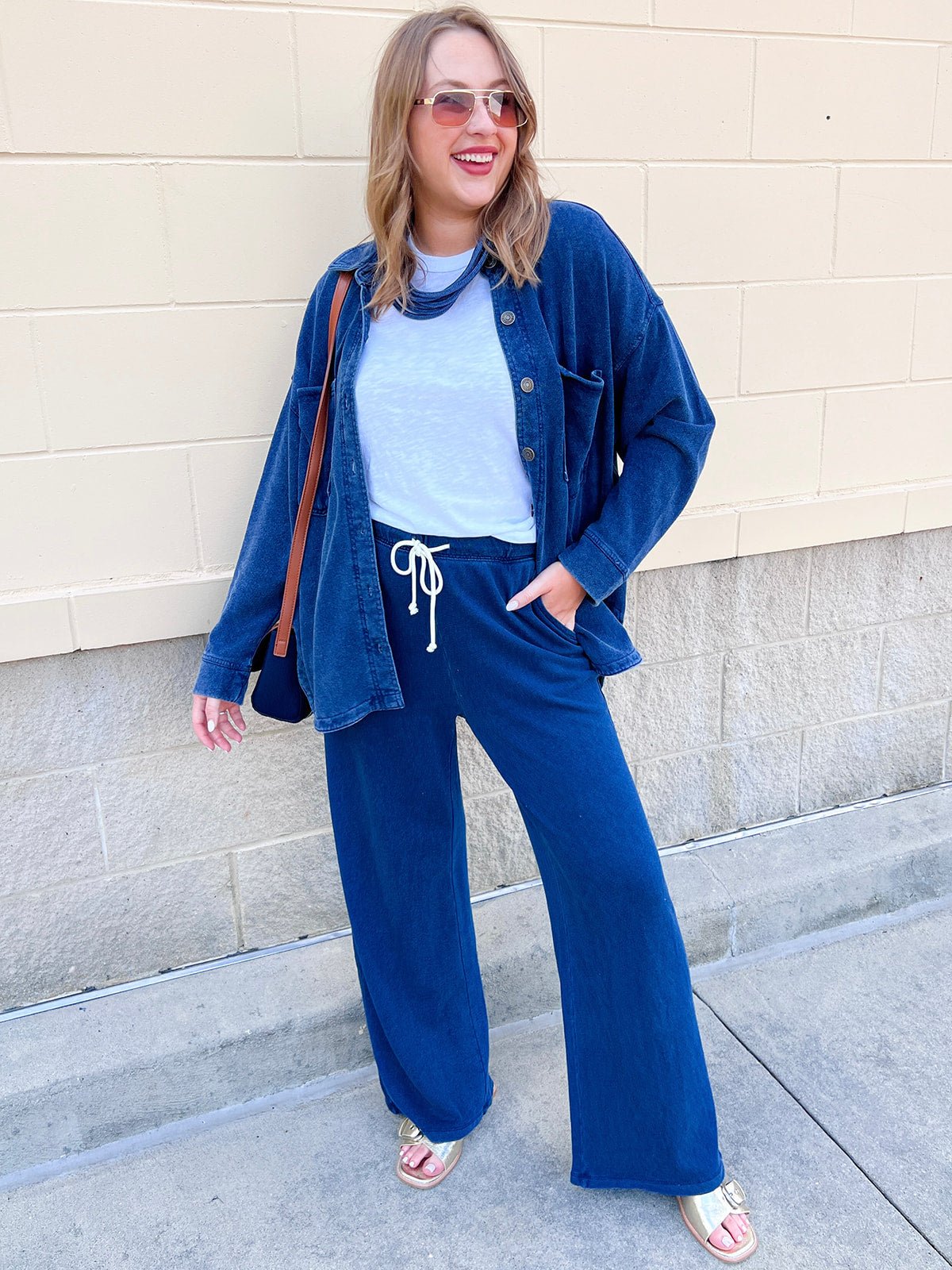 [Z Supply] Hunter Knit Denim Pant in Indigo - The Pink Pineapple 850