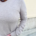 [Z Supply] Junie Long Sleeve Tee in Heather Ash - The Pink Pineapple 850