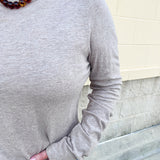 [Z Supply] Junie Long Sleeve Tee in Heather Ash - The Pink Pineapple 850
