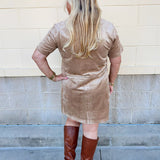 [Z Supply] Leone Suede Mini Dress in Light Sand - The Pink Pineapple 850