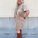 [Z Supply] Leone Suede Mini Dress in Light Sand - The Pink Pineapple 850