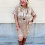 [Z Supply] Leone Suede Mini Dress in Light Sand - The Pink Pineapple 850