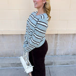 [Z Supply] Medina Stripe Cardigan in Aqua Cloud - The Pink Pineapple 850