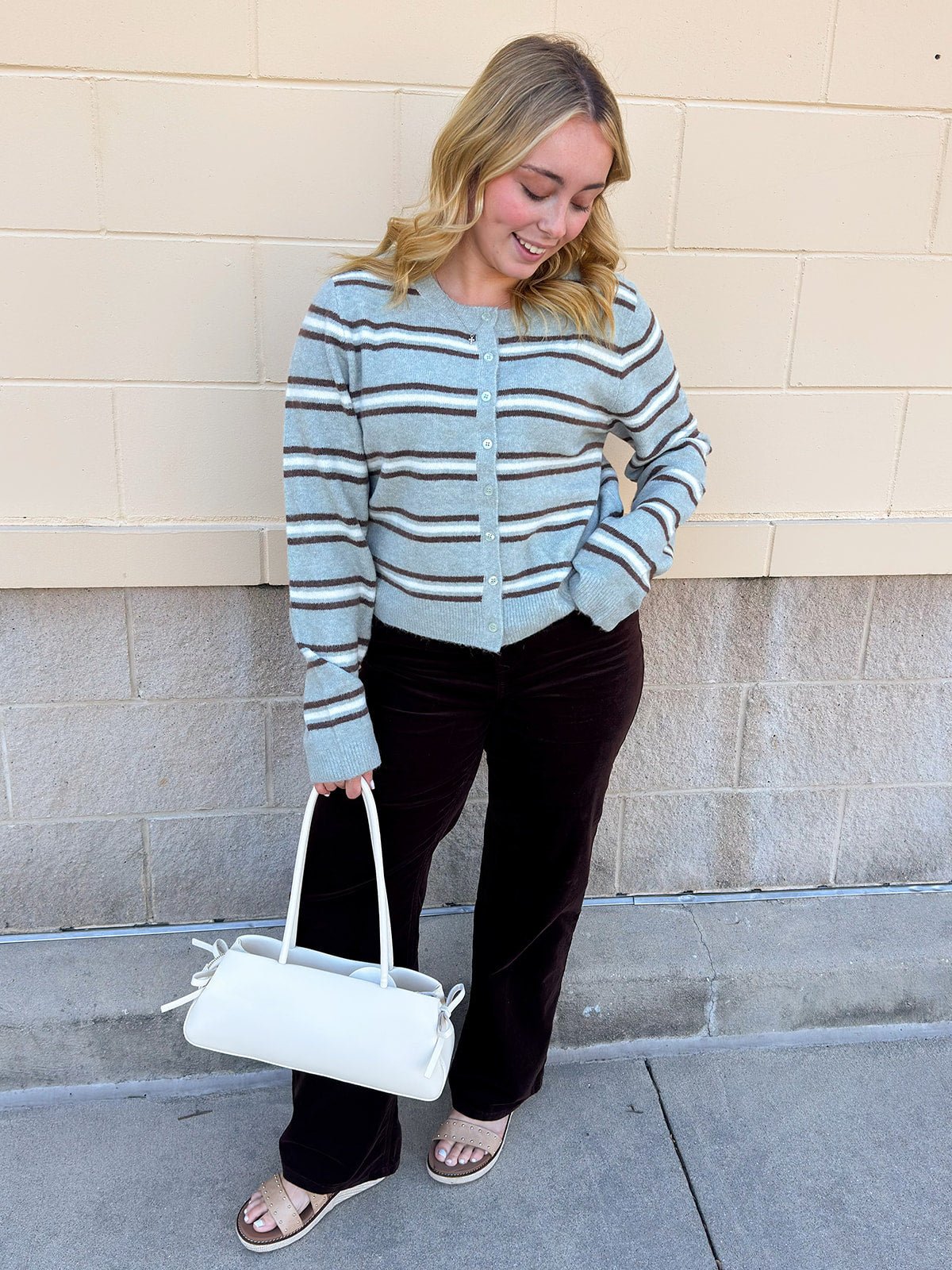 [Z Supply] Medina Stripe Cardigan in Aqua Cloud - The Pink Pineapple 850