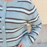 [Z Supply] Medina Stripe Cardigan in Aqua Cloud - The Pink Pineapple 850