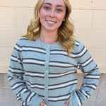 [Z Supply] Medina Stripe Cardigan in Aqua Cloud - The Pink Pineapple 850