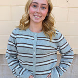 [Z Supply] Medina Stripe Cardigan in Aqua Cloud - The Pink Pineapple 850