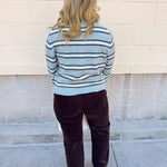 [Z Supply] Medina Stripe Cardigan in Aqua Cloud - The Pink Pineapple 850