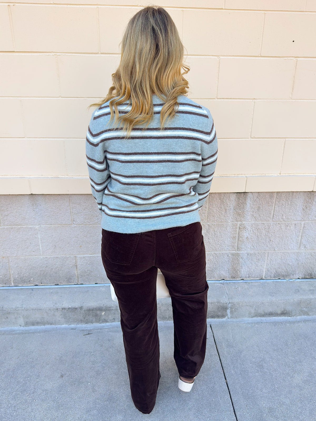 [Z Supply] Medina Stripe Cardigan in Aqua Cloud - The Pink Pineapple 850