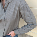 [Z Supply] On Duty Gingham Button Up Top in Dark Chocolate - The Pink Pineapple 850