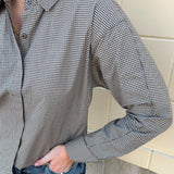 [Z Supply] On Duty Gingham Button Up Top in Dark Chocolate - The Pink Pineapple 850