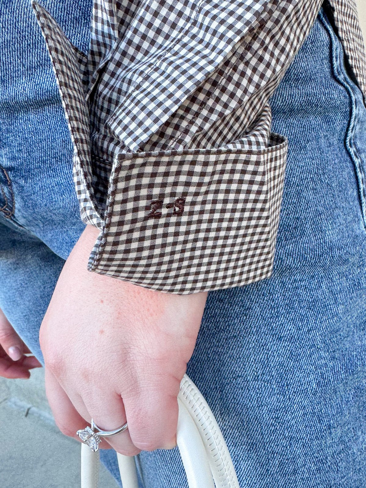 [Z Supply] On Duty Gingham Button Up Top in Dark Chocolate - The Pink Pineapple 850